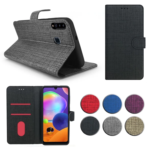 General Mobile GM 10 Kılıf FitCase Fabric Kapaklı Cüzdanlı ürün görseli 1