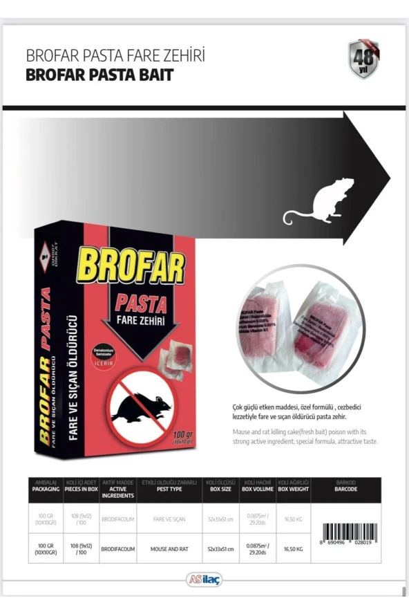 Brofar Tane Buğday Fare Zehiri 200 gr - Resim 2