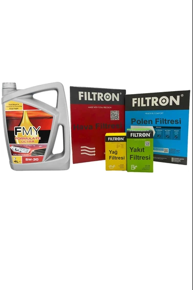 Focus 2 1.6 TDCi Mann Filtron Filtre Seti 2005-2007 Hava+Yağ+Yakıt+Polen Filtresi+Motor Yağ(5W30 4L) ürün görseli 1