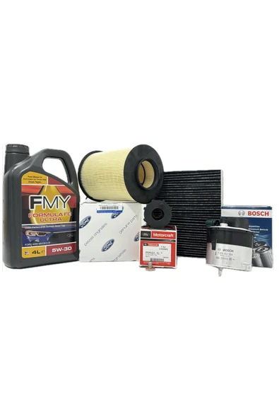 Ford Focus 2 1.6 TDCi Dizel Filtre Seti 2008-2011 Hava+Yağ+K.Polen+Bosch Yakıt Filtresi+Motor Yağı ürün görseli 1