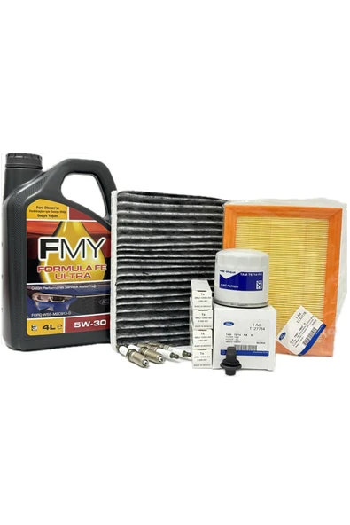 Ford Fusion 1.6 Benzinli Filtre Bakım Seti 2002-2011 Hava+Yağ+K.Polen+Buji Seti+Motor Yağı ürün görseli 1
