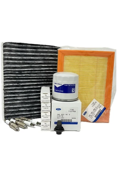 Ford Fusion 1.6 Benzinli Filtre Bakım Seti 2002-2011 Hava+Yağ+Karbonlu Polen Filtresi+Buji Seti ürün görseli 1