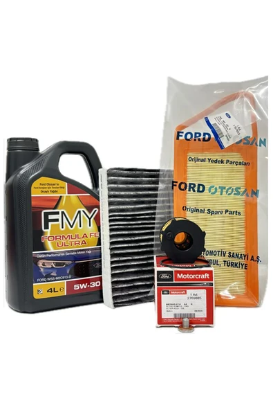 Ford Fiesta 1.4 TDCi Dizel Filtre Bakım Seti 2002-2011 Hava+Yağ+Karbonlu Polen Filtresi+Motor Yağı ürün görseli 1