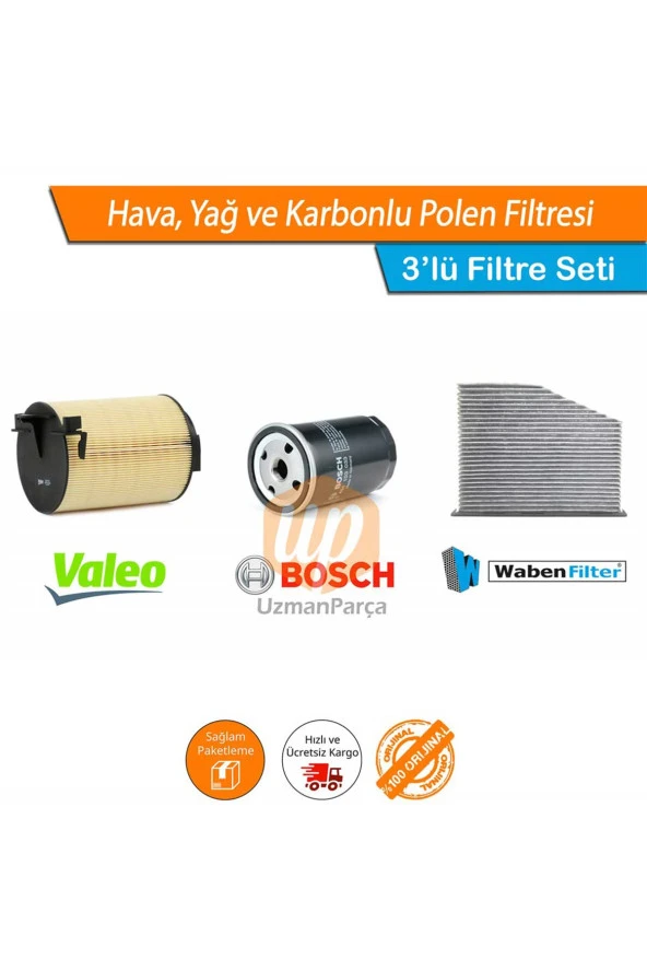 Skoda Octavia 1.6 Filtre Seti Valeo Bosch Wbn Karbonlu 2006-2012 ürün görseli 1