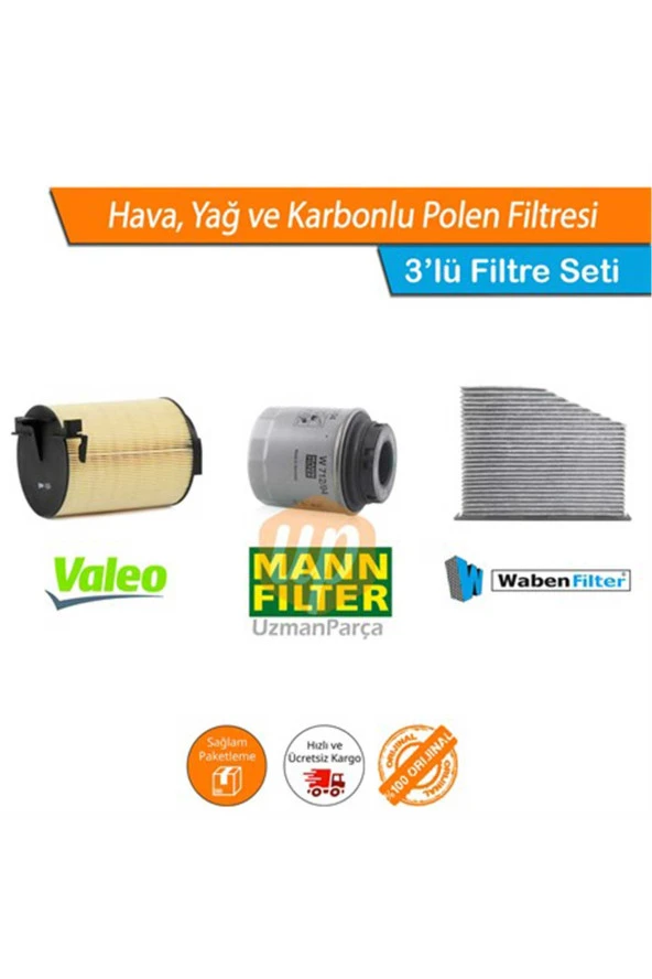 Jetta 1.4 TSI CAX Filtre Seti Valeo Mann Wbn Karbonlu 2007-2010 ürün görseli 1