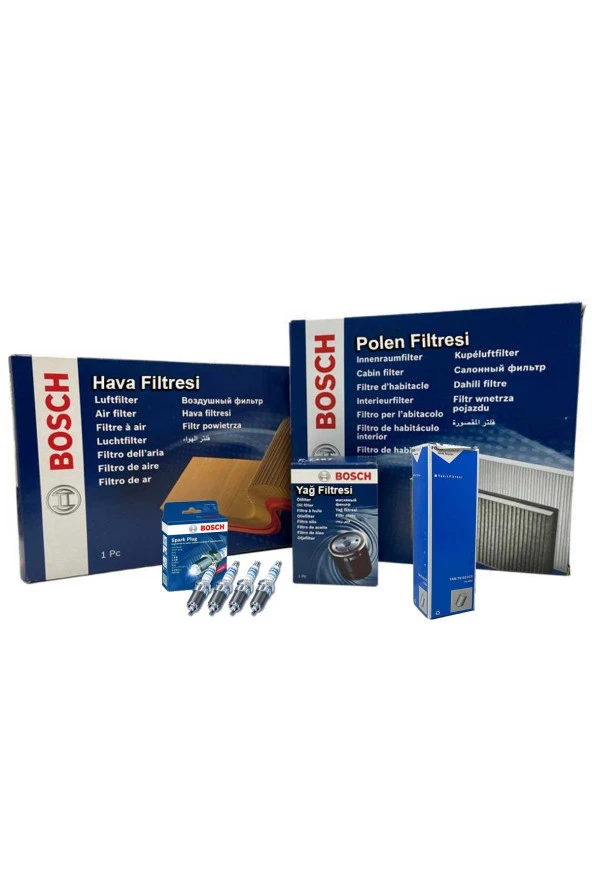 Ford Focus 1 1.6 Benzinli Bosch Filtre Bakım Seti 1998-2005 Hava+Yağ+Standart Polen+Buji Seti+Orj Benzin Filtresi ürün görseli 1