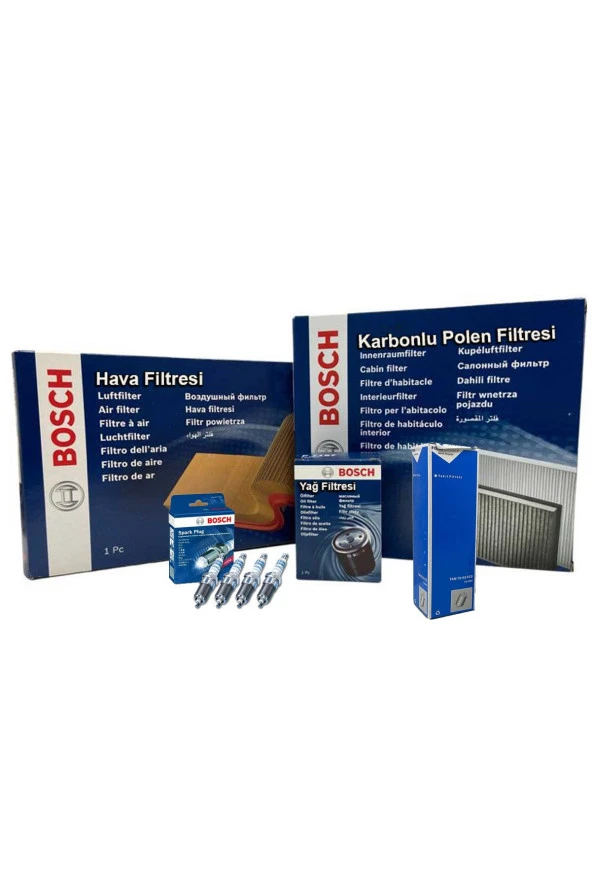 Ford Focus 1 1.6 Benzinli Bosch Filtre Bakım Seti 1998-2005 Hava+Yağ+Karbonlu Polen+Buji Seti+Orj Benzin Filtresi ürün görseli 1