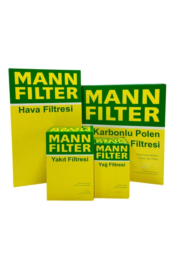 VW Crafter 2.5 TDI MANN Filtre Bakım Seti 2007-2013 Hava+Yağ+Yakıt+Karbonlu Polen ürün görseli 1