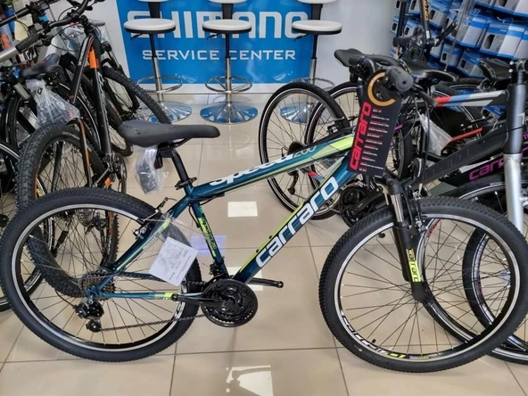 Carraro Speed 240 V Fren 21 Vites 24 Jant Dağ Bisikleti Deniz Yeşili Lime Yeşil Beyaz ürün görseli 1