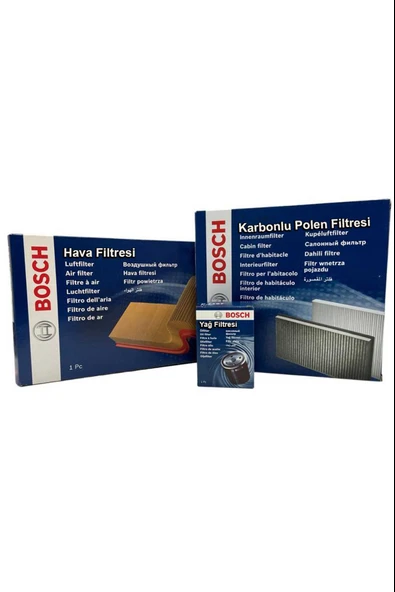 Audi A4 2.0 TFSI Benzinli Bosch Filtre Bakım Seti 2005-2008 Hava+Yağ+Karbonlu Polen ürün görseli 1
