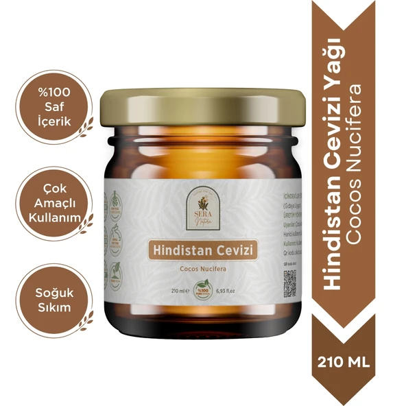 Hindistan Cevizi Yağı 210 ml. %100 Saf ürün görseli 1