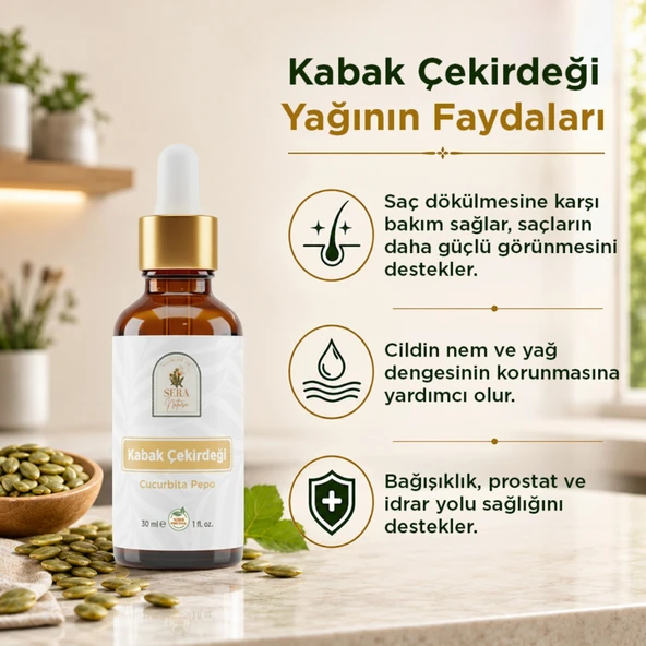 Kabak Çekirdeği Yağı 30 ml. %100 Saf - Resim 3