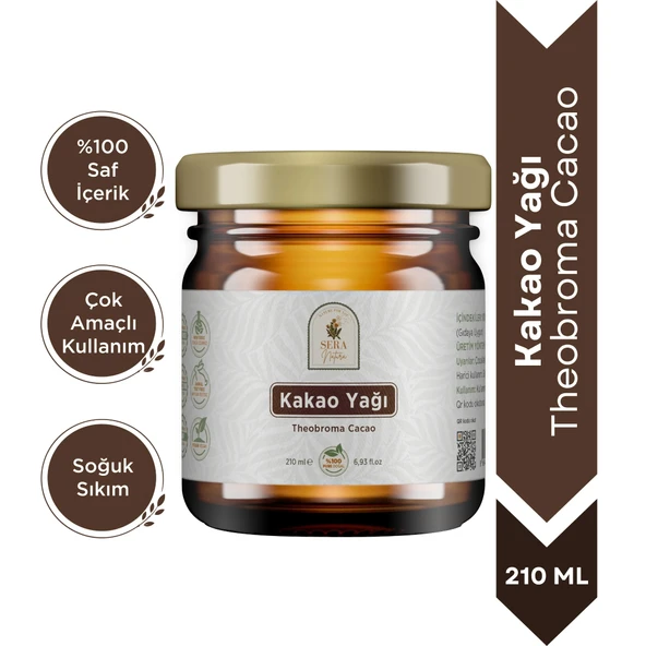 Kakao Yağı 210 ml. %100 Saf - Doğal Nemlendirici & Yenilebilir Saf Kakao Yağı ürün görseli 1