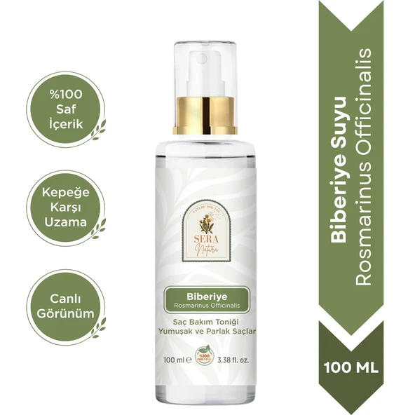 Saf Biberiye Suyu Saç Bakım Toniği 100 ml – %100 Saf, Doğal Saç Güçlendirici ve Canlandırıcı ürün görseli 1