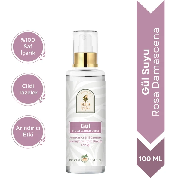 Saf Gül Suyu Arındırıcı & Gözenek Sıkılaştırıcı Cilt Bakım Toniği 100 ml. %100 Saf ürün görseli 1