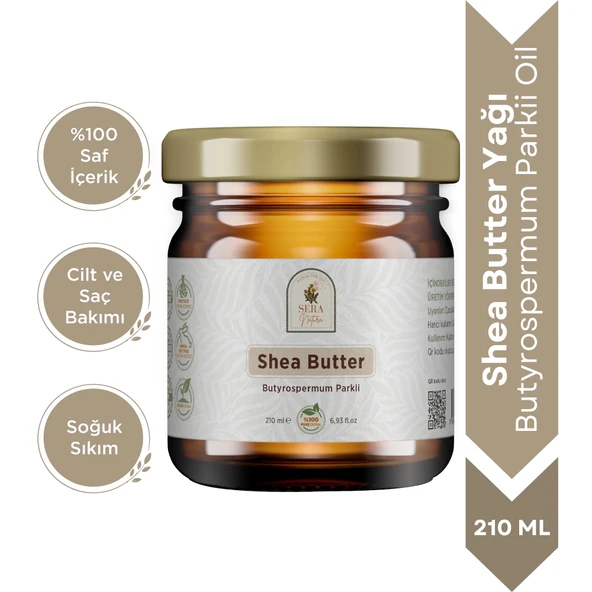 Shea Butter Yağı 210 ml. %100 Saf - Çatlak Önleyici ve Cilt Esnekliği Artırıcı ürün görseli 1