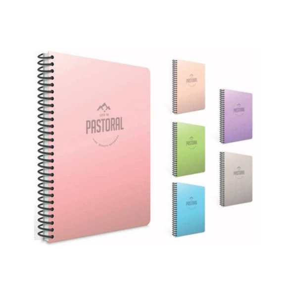 Gıpta Pastoral Spiralli PP Kapak Defter 17x24 cm 60 yp Kareli ürün görseli 1