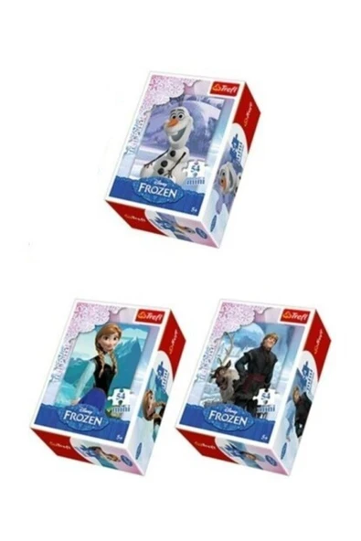 Trefl Disney Lisanslı Frozen Mini Puzzle Set 3 adet 54 Parça Puzzle Anna Olaf Kristoff ürün görseli 1