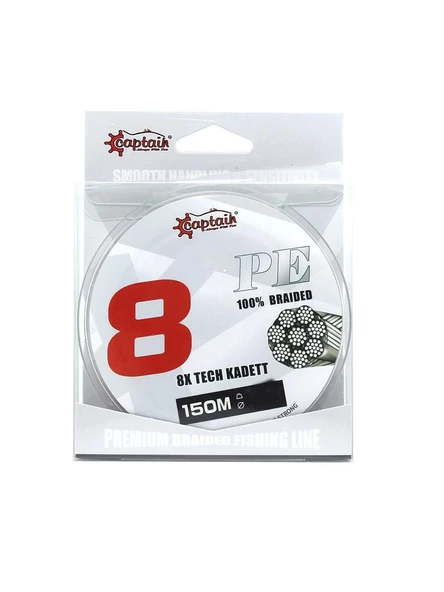 Captain X8 Kadett Tech PE 8 Örgü Spin İpi 150mt Dark Green ürün görseli 1