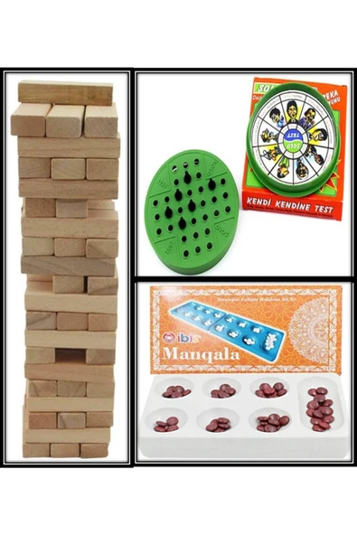 54 Parça Jenga Denge Oyunu - Mangala - Solo Test ürün görseli 1