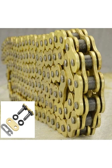 Drift L 125-Mh Drift-Cg Uyumlu Teker Zinciri 428 /128 Bakla Oringli Gold Zincir  ARASMOTO ürün görseli 1