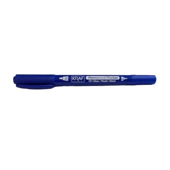 Kraf Permanent Marker Çift Uçlu Asetat Kalemi 250G Mavi ürün görseli 1