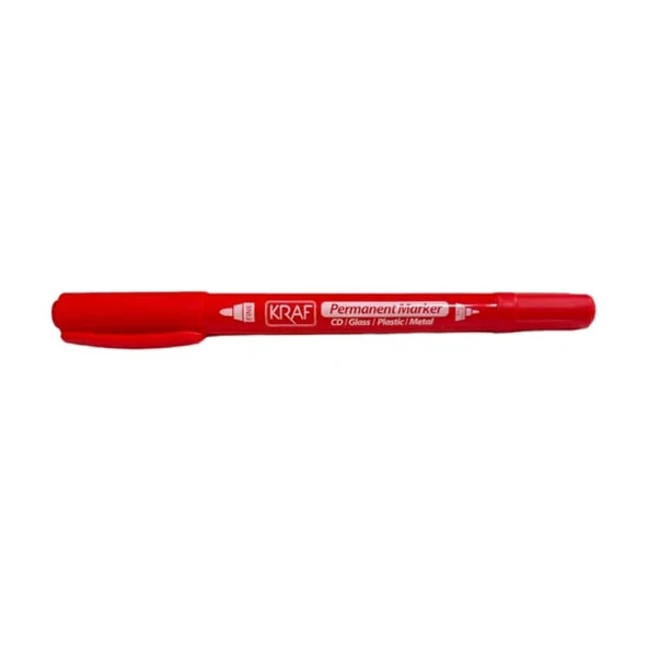 Kraf Permanent Marker Çift Uçlu Asetat Kalemi 250G Kırmızı ürün görseli 1