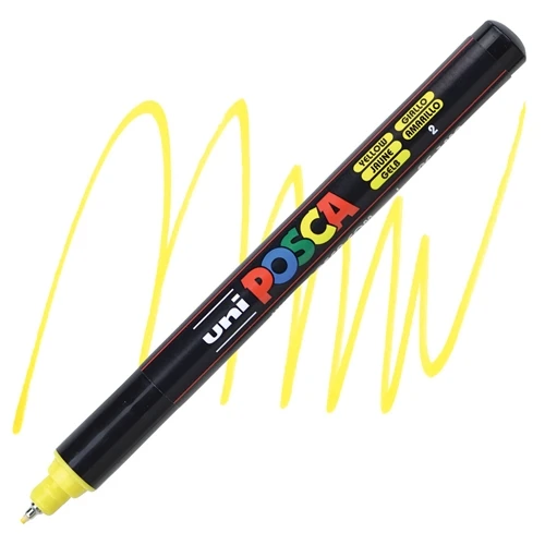 Uniball Posca 0.7mm Fine Poster Markörü Sarı (2) / PC1MR ürün görseli 1