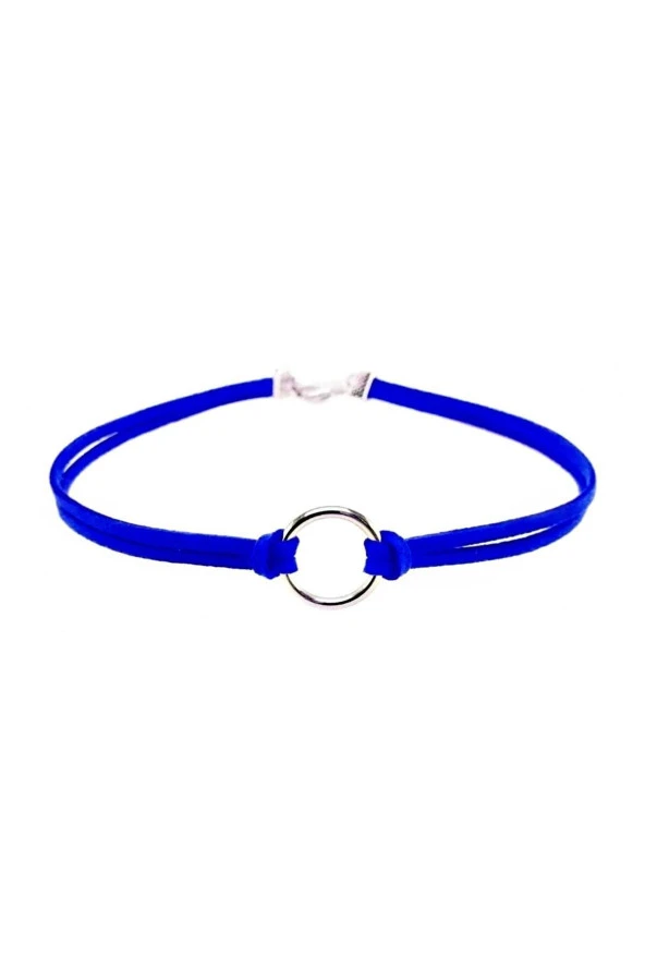 Parlament Mavi Kadın Süet Round Choker ürün görseli 1