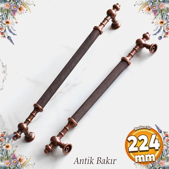 Ladin Eskitme Antik Bakır Metal 224 mm Mobilya Mutfak Çekmece Dolap Dolabı Kulpu Kulbu Kulpları ürün görseli 1