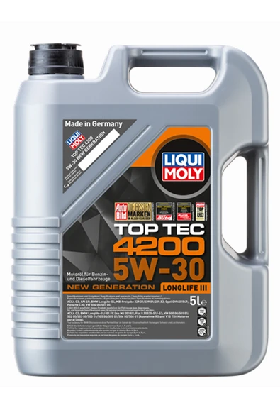 LIQUI MOLY 5W30 Motor Yağı Tam Sentetik Top Tec 4200 5 Litre 8973 Üt:2025 ürün görseli 1