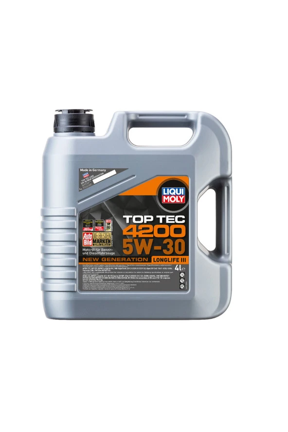 LIQUI MOLY 5W30 Motor Yağı Tam Sentetik Top Tec 4200 4 Litre 3715 ürün görseli 1