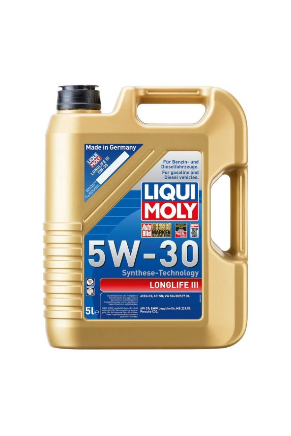 LIQUI MOLY 5W30 Motor Yağı Long Life III 504/507 5 Litre 20822 ürün görseli 1