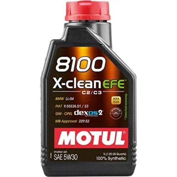 Motul 8100 X-Clean Efe 5W-30 1 Litre Motor Yağı ürün görseli 1