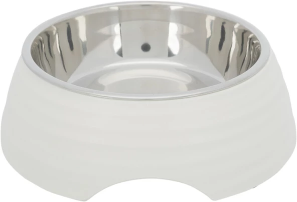 Trixie Köpek Mama ve Su Kabı, Melamin/Paslanmaz Çelik, 0.8lt/ø22cm, Beyaz ürün görseli 1