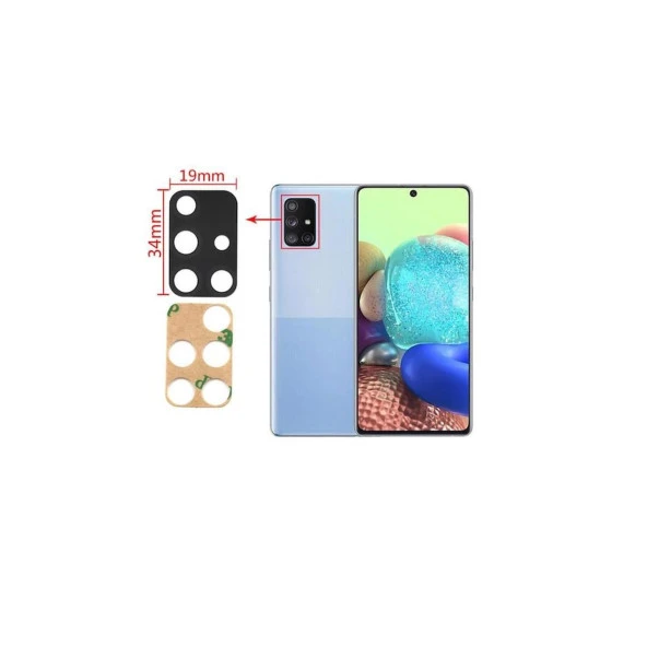 Samsung Galaxy A71 A715F İle Uyumlu Kamera Camı ürün görseli 1