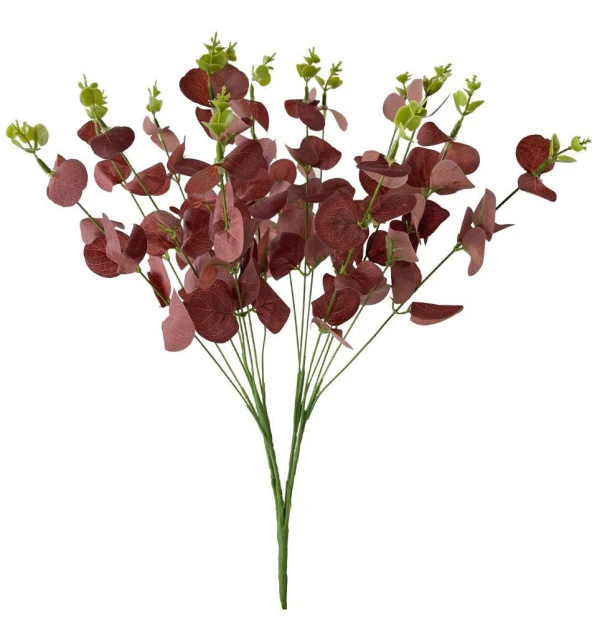 Nettenevime Yapay Çiçek Okaliptus Demet Kırmızı Aradal Garnitür Eucalyptus ürün görseli 1