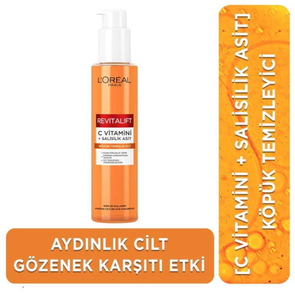L'Oréal Paris Revitalift Clinical [C vitamini + Salisilik Asit], Aydınlatıcı ve Gözenek Karşıtı Köpük Temizleyici ürün görseli 1