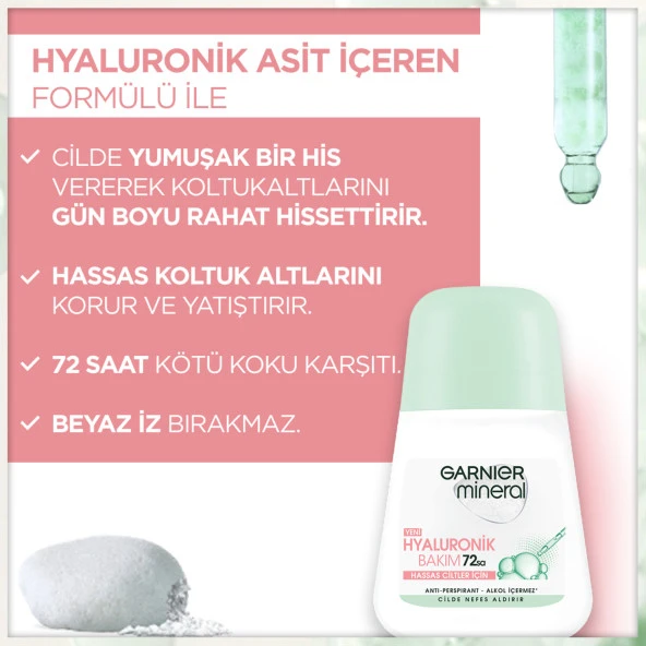 Garnier Mineral Hyaluronik Bakım Roll-On Deodorant - Resim 3