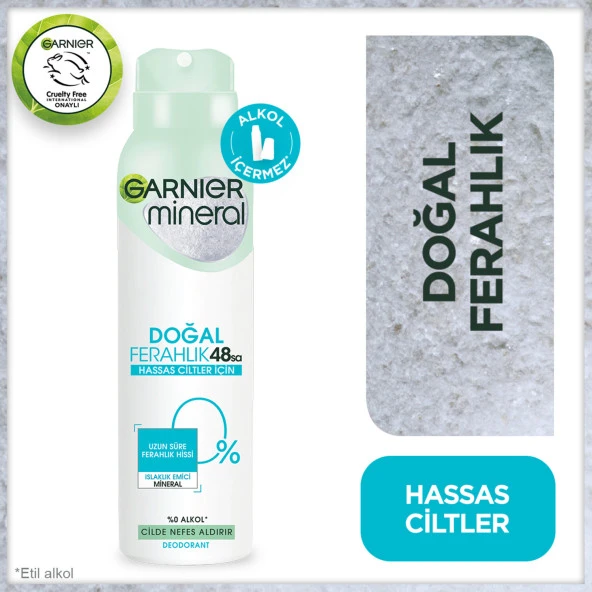 Garnier Mineral Doğal Ferahlık Sprey Deodorant 150 Ml ürün görseli 1