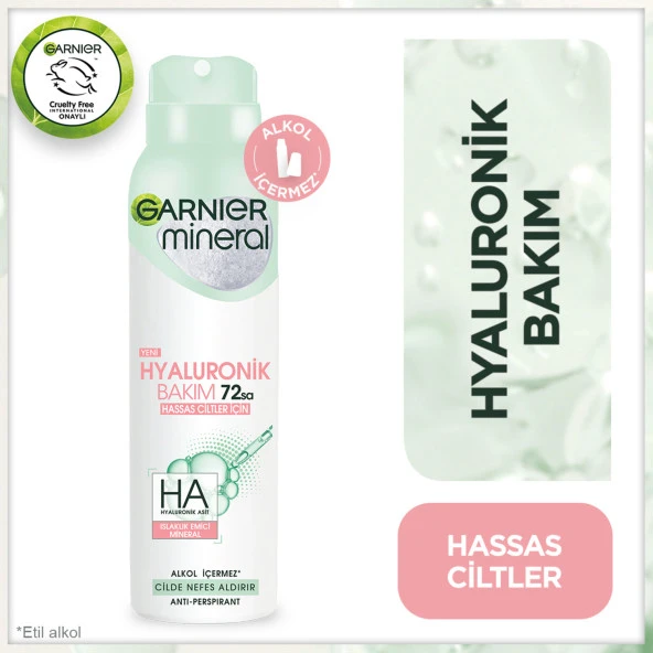 Garnier Mineral Hyaluronik Bakım Sprey Deodorant ürün görseli 1