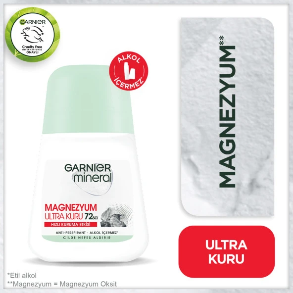 Garnier Mineral Magnezyum Ultra Kuru Roll On 50 Ml ürün görseli 1