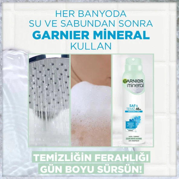 Garnier Mineral Saf&Temiz Sprey Deodorant - Resim 6