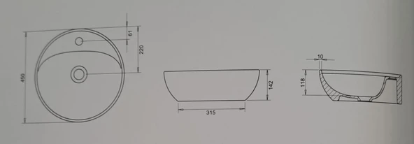 TOLEDOMİX ÇANAK LAVABO / BATARYA DELİKLİ TURAVİT - Resim 3