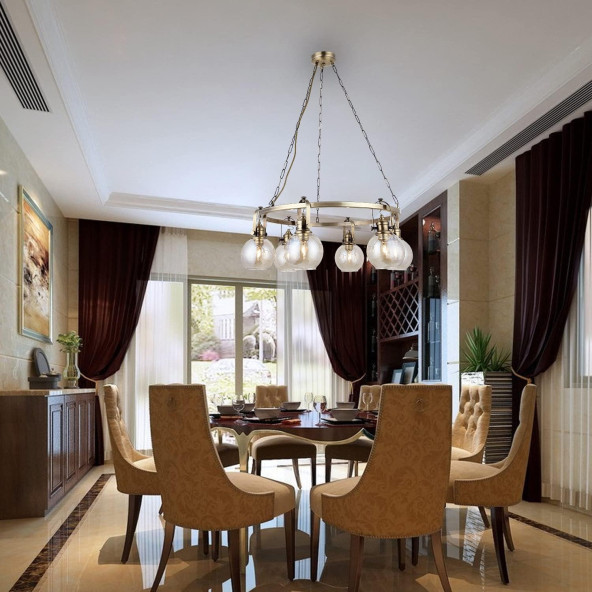 Lucea Ponte 6'lı Yuvarlak Avize Eskitme 6 x E27 - Resim 2