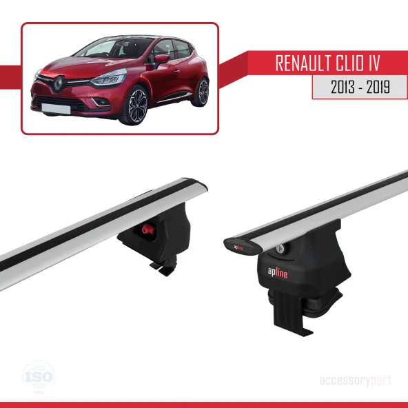 Renault Clio IV 2013-2019 Arası ile uyumlu ACE-4 Ara Atkı Tavan Barı GRİ ürün görseli 1