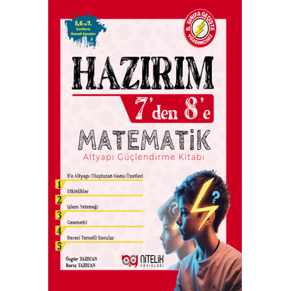Nitelik Yayınları Hazırım 7'den 8'e Matematik Altyapı Güçlendirme Kitabı ürün görseli 1