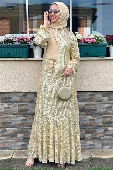 Pırıl Gold Elbise - Resim 2