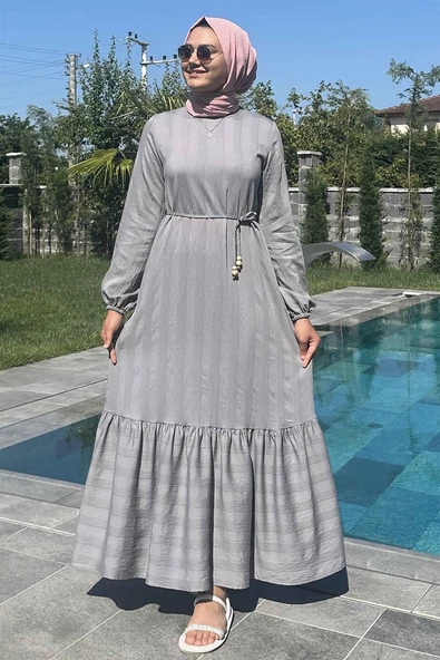 Seda Gri Elbise - Resim 3