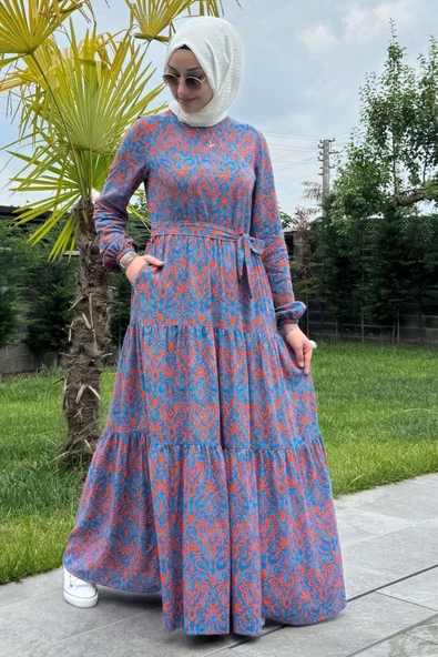Betül Turuncu Elbise - Resim 9